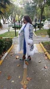 Chaquetas de algodón acolchadas para mujer Patrón floral bordado Manga larga Bolsillos laterales de encaje Otoño Invierno Abrigos bohemios al por mayor - Product Image 3