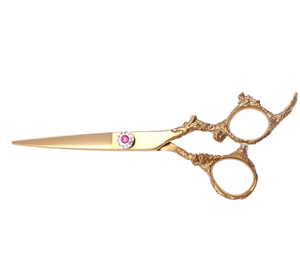 Ciseaux de coiffeur droits et pointus en acier au carbone avec poignée Dragon en or rose Ciseaux de coiffeur à vis fantaisie - Product Image 4