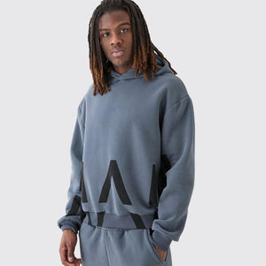 ชุดวอร์มสองชิ้นเสื้อฮู้ดสำหรับผู้ชายชุดวอร์มน้ำหนักปานกลางระบายอากาศสำหรับฤดูหนาวไซส์ใหญ่พิเศษ - Product Image 4