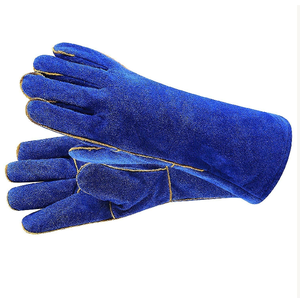 Guantes de soldadura de cuero dividido de vaca Guantes de seguridad de cuero genuino de piel de vaca largos Protección DE TRABAJO Soldadura industrial - Product Image 5