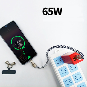 65W <strong>2</strong> <strong>in</strong> 1 Multifunctional Zinc Lanyard Type <strong>C</strong> to Type <strong>C</strong> Data Cable <strong>2</strong>-<strong>in</strong>-1 Lanyard Cable - Product Image 6