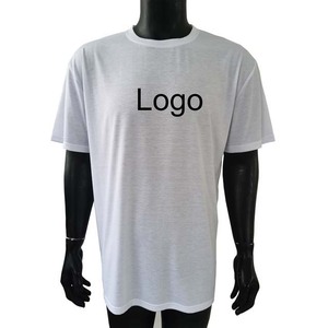 Fabricant de vêtements en gros décontracté blanc été entraînement à manches courtes hommes chemises coton ample grande taille col rond T-shirts - Product Image 3