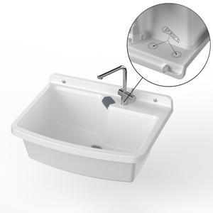 Lavello da Cucina Mongardi Vela Line 69L Multifunzione, Montaggio a Parete, Resistente agli Acidi, per Uso Interno ed Esterno, con Rubinetto a Foro Singolo - Product Image 5