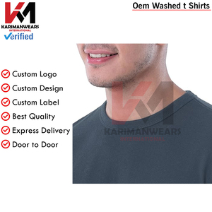 T-shirt à manches courtes en coton délavé doux pour hommes T-shirts Streetwear élégants respirants pour hommes femmes Logo Oem Marque de couleur - Product Image 3