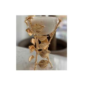 Bol de service moderne en verre rond avec support en métal de luxe pour les fêtes et les événements de mariage - Product Image 4