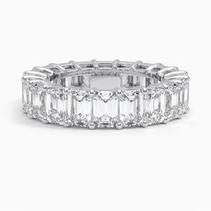 Anillo de Eternidad Baguette para Mujer, Banda Completa, Plateado, con Moissanita, Joyería de Lujo para Aniversario de Bodas, Anillo Premium - Product Image 1