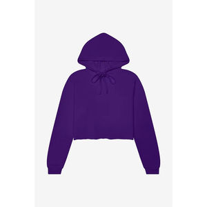 Top corto con capucha personalizado para mujer, Jersey informal, sudadera OEM, servicio al por mayor, función sostenible, logotipo personalizado en invierno - Product Image 4