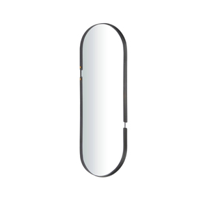 Modern Luxury Vintage/Antique Styled Oval Wall Mirror Black <b>Metal</b> <b>Framed</b> Wholesale Price Bulk Supplies Made of Glass - Product Image 1