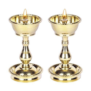 Peetal Diya pour Pooja coffret cadeau amis employé retour cadeau coopérer pour la maison et le temple - Product Image 3