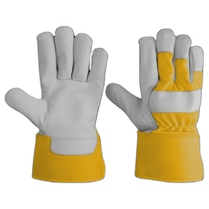 Gants de travail de sécurité fluorescents de qualité supérieure en cuir de vachette grainé pour les ouvriers du bâtiment, confortables et résistants - Product Image 4