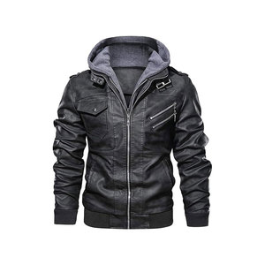 New Men's PU Leather Coat Motorcycle Wear Plus Size Men's Jackets for Winter - Product Image 2