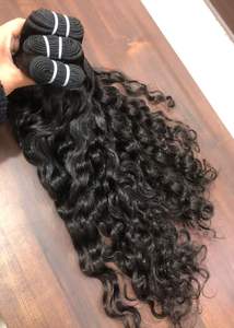 Top 100% cuticule alignée vierge donneur unique Double trame noir femmes 20 "faisceaux bouclés lâches Extension de cheveux indiens cheveux - Product Image 3