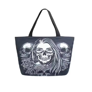 Venta al por Mayor de Fábrica, Estampado Floral Personalizado |   Bolsa de Lona de Algodón |   Bolso de Lona de Color Negro con Logotipo Personalizado para Mujer, para Viaje - Product Image 1