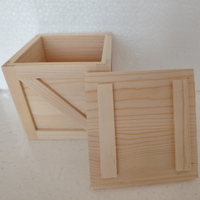 Caisse en bois vide avec couvercle, logo gravé, mini caisses d'expédition en bois, style caisse pour homme, boîte cadeau en bois pour produits, cadeaux, emballage
