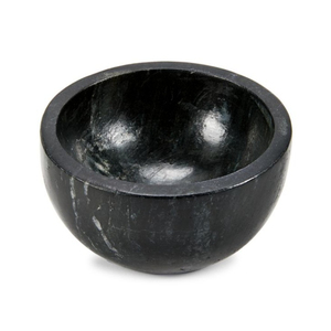 Bol de service en marbre noir naturel fabriqué à la main de qualité supérieure bol décoratif utilitaire en pierre moderne polyvalent élégant pour la cuisine - Product Image 1