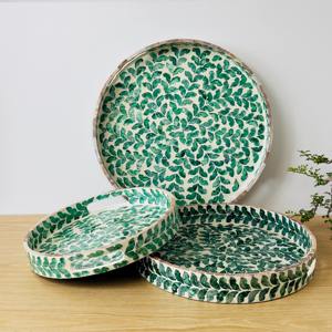 Bandeja de mosaico de nácar de suministro al por mayor, precio más barato, bandejas de incrustaciones narce para decoración de habitaciones - Product Image 4