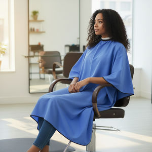 Tablier de coiffure cousu main pour salon de coiffure, 100 % polyester imperméable, taille ajustable, écologique et durable - Product Image 5