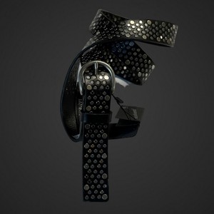 Ceinture en cuir véritable italien pour homme, clous surélevés de 30 mm, boucle à rouleaux en laiton sans nickel, plusieurs couleurs - Product Image 4