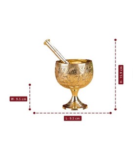 Mortero y mortero Imam Dasta de latón de calidad superior, precio razonable, mortero y mortero Vintage de latón de alta calidad utilizado en la cocina - Product Image 4