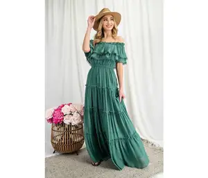 Women Designer Fashion Off Shoulder Sexy Clothing Rayon Trendy Party Wear Dresses