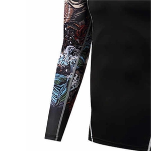 Pas cher Prix Exigible Hommes Rash Guard Spandex MMA Rash Guard Compression À Manches Longues BJJ Rash Guard - Product Image 5