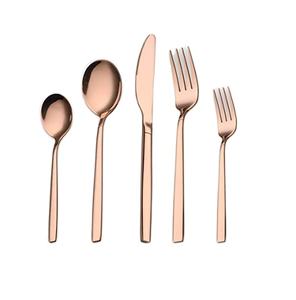 Juego de cubiertos de metal chapado en cobre con mango único para el hogar y hoteles Vajilla Juegos de cubiertos para comer - Product Image 1