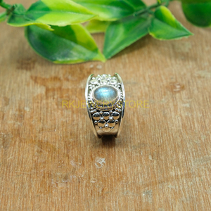 Natural Blue Fire Labradorite Gemstone <b>Ring</b> 925 Sterling <b>Silver</b> Handmade Unique Design <b>Ring</b> Large Stone <b>Statement</b> <b>Ring</b> Gift - Product Image 3