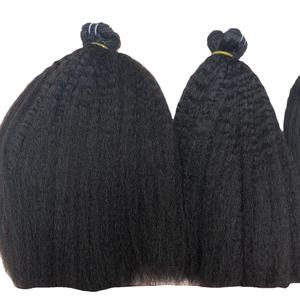Vente en gros de cheveux humains, mèches naturelles noires, 16 pouces, crépues, lisses, cheveux vierges, échantillon gratuit - Product Image 2