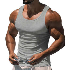 Débardeurs athlétiques 100% coton pour hommes XL vêtements de fitness tricotés respirants pour la gym - Product Image 3