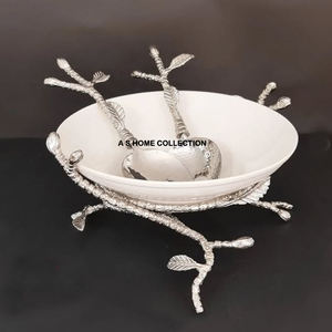 Cuenco de metal de aluminio Tamaño mediano Aperitivos de frutas hechos a mano Sirviendo decorativo Cuenco de color blanco Mayorista - Product Image 5