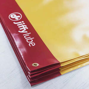 Banner de vinilo reciclable impreso con solvente ecológico portátil Banner publicitario ecológico <span class=keywords><strong>para</strong></span> eventos sostenibles Material verde - Product Image 4