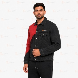 Vestes en jean pour hommes en gros – Blouson en jean bleu vintage personnalisé pour hommes, coupe oversize, style camionneur, streetwear décontracté et tendance - Product Image 2