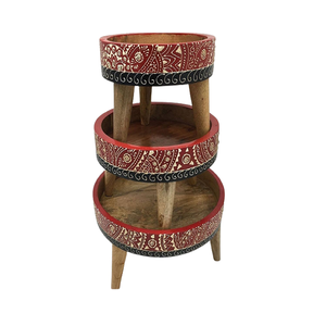 Soporte de pastel de madera de diseño atractivo con trabajo de impresión Soporte de pastel de fiesta de cumpleaños de calidad premium en India - Product Image 4
