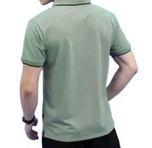 Chemise pour homme en piqué tricoté décontracté 100% coton uni, demi-patte de boutonnage, coupe ajustée, logo imprimé OEM - Product Image 4