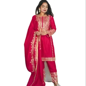 New New Arrivals Stylist Collection designer festival wear satin silk shalwar suits Wholesale Ethnic Indian