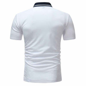 Camiseta de Golf de Manga Corta para Hombre, de Verano, de Alta Calidad, Personalizada, con Patrón Sólido, Tejida en Spandex/Algodón, de Secado Rápido, Servicio OEM - Product Image 4