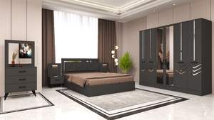 Ensemble de Chambre à Coucher Moderne Européen Rangement Panneaux de Particules Personnalisable Garantie 1 An Tailles King/California King - Product Image 3