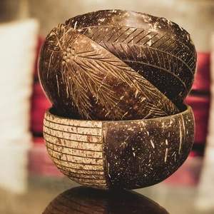 Bol en noix de coco léger, multi-usages, durable, en coquille naturelle, pour la maison et les restaurants, vendu en gros à prix avantageux, emballé en cartons - Product Image 2