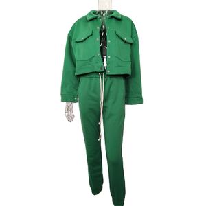 Conjunto Deportivo de Dos Piezas para Mujer, 100% Algodón, con Logotipo Personalizado, a la Moda, Invierno, Nuevo, Forro Polar, CP-WTS-05 - Product Image 4