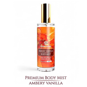 Dermoday Ambery Vanilla Body <b>Mist</b> 100ml - Long Lasting Fine Fragrance Splash in Deluxe Glass <b>Bottle</b> - Product Image 1