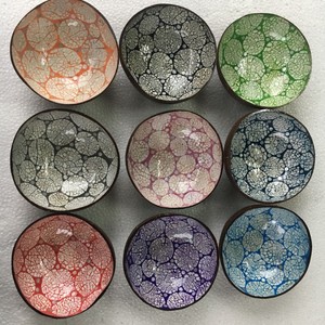 Wholesale High Quality Colored <b>Coconut</b> <b>Shell</b> Bowls Competitive Price Lacquer Bowls Handmade Gift <b>Coconut</b> Bowl Set - Product Image 1
