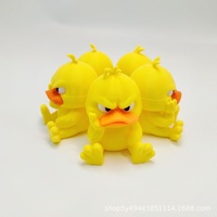 Ornements de bureau en plastique imprimés en 3D multicolores, motif petit canard jaune en colère, style dessin animé, jouets artisanaux pour enfants, vente en gros transfrontalière