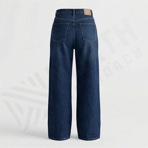 Jeans en denim pour femmes, couleur personnalisée, taille haute, coupe slim, skinny à évasé, pantalon cargo ample, style décontracté en coton, nouvelle arrivée - Product Image 2