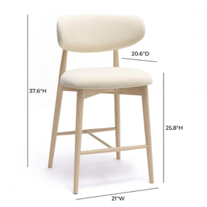 Tabouret de bar Sasha en velours/duvet et bois, vert forêt, crème, tabouret de bar haut durable pour bar à domicile et salle à manger - Product Image 2