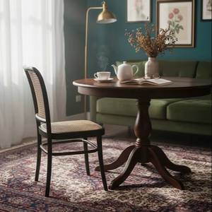 Fauteuil de salon moderne en rotin noir avec panneau en cannage tressé pour la maison, le bureau et l'hôtel - Product Image 1