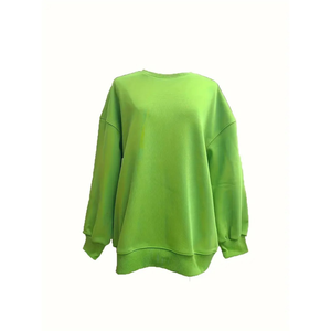 Sweatshirts surdimensionnés élégants pour femmes en vert vif-doux, confortables et polyvalents pour un usage quotidien - Product Image 1