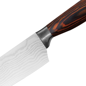 Venta al por mayor personalizado de alta calidad OEM DM servicio Damasco gran oferta cuchillo de acero inoxidable cuchillo de corte de cocina con mango de madera - Product Image 6