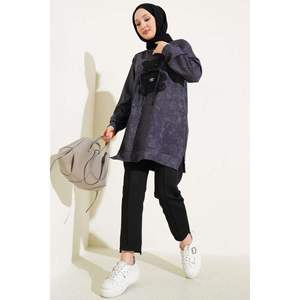 Loyşa oso de peluche estampado batik túnica humo - Product Image 3