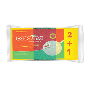 Casalina Éponge à récurer moyenne pour le nettoyage de la vaisselle, lot de 3 avec 1 pièce (12x8x3cm) - Product Image 5