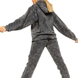 Chándal con logotipo personalizado para mujer, ajuste holgado, manga larga, lavado ácido para mujer, talla grande para invierno 2026 - Product Image 5